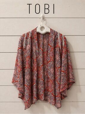 TOBI • Boho Printed Kimono Blouse • Size M